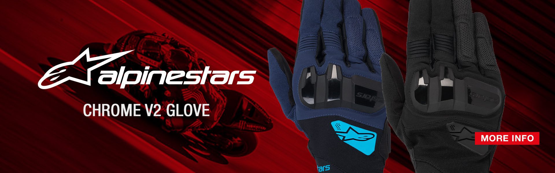 Alpinestars Chrome v2 Motorcycle Gloves Banner
