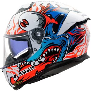 LS2 FF808 Stream II Inferno Motorcycle Helmet – White/Blue LS2 FF808 Stream ll Inferno Motorcycle Helmet White Blue 1
