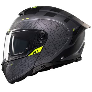 MT Atom 2 Destiny Motorcycle Helmet Black Fluo 1