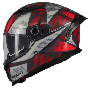 MT Braker Fury Motorcycle Helmet - Red
