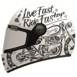 MT Jarama SV Art Motorcycle Helmet White Black 1