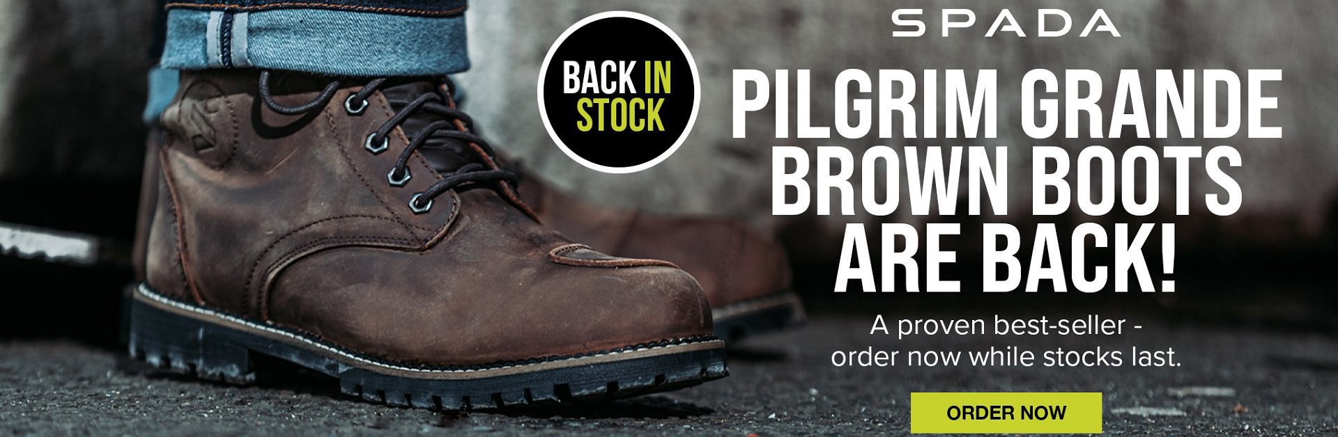 Spada Pilgrim Motorcycle Boots Web Banner 1 Spada Pilgrim Motorcycle Boots Web Banner 1