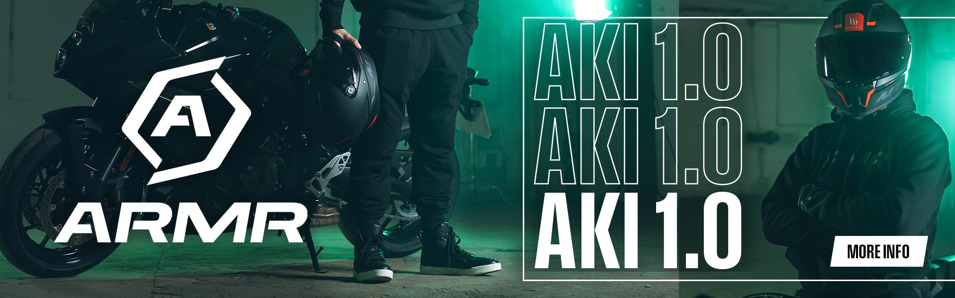 ARMR Aki Motorcycle Hoodie & Joggers Web Banner