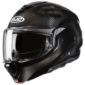 HJC F100 Carbon Plain Motorcycle Helmet Black 1