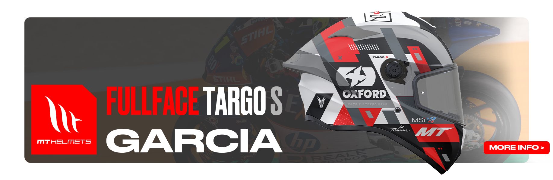 MT Targo S Sergio Garcia Motorcycle Helmet Web Banner