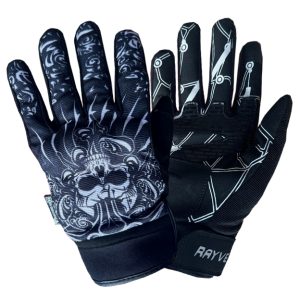 Rayven City Skull Motorcycle Gloves 1