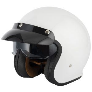 Vcan H589 Plain Motorcycle Helmet White 1