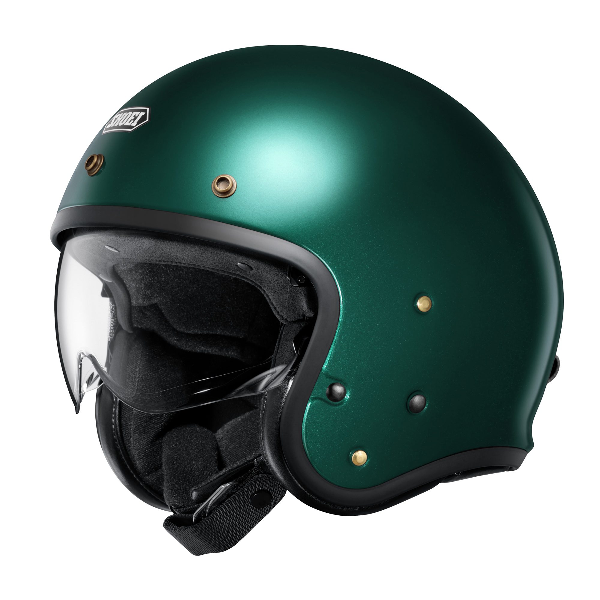 Shoei J.O2 Plain Motorcycle Helmet - British Green 1