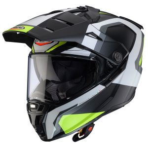 Caberg Tanami Scram Motorcycle Helmet - Black Grey White Yellow 1