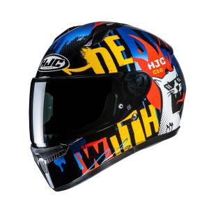 HJC C10 Fop Helmet Blue White Fluo 1