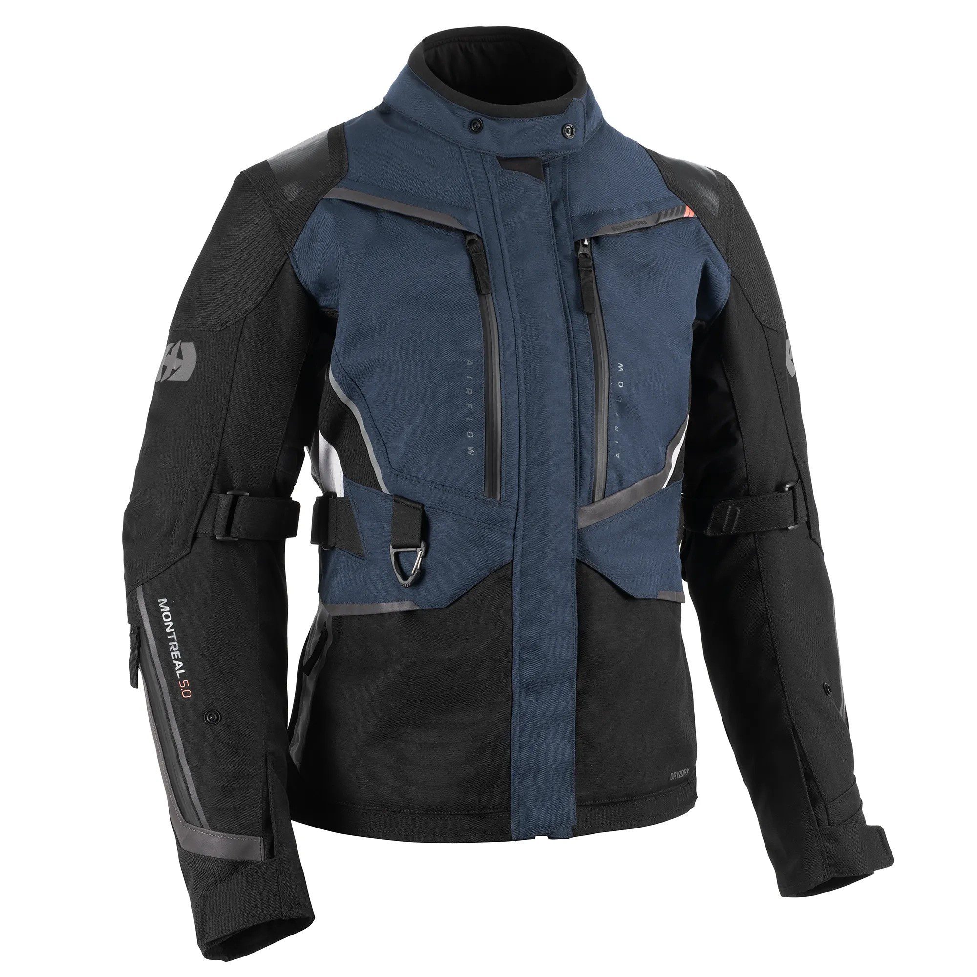 Oxford Montreal 5.0 Women's Motorcycle Jacket - Stealth Blue Black Coral 1