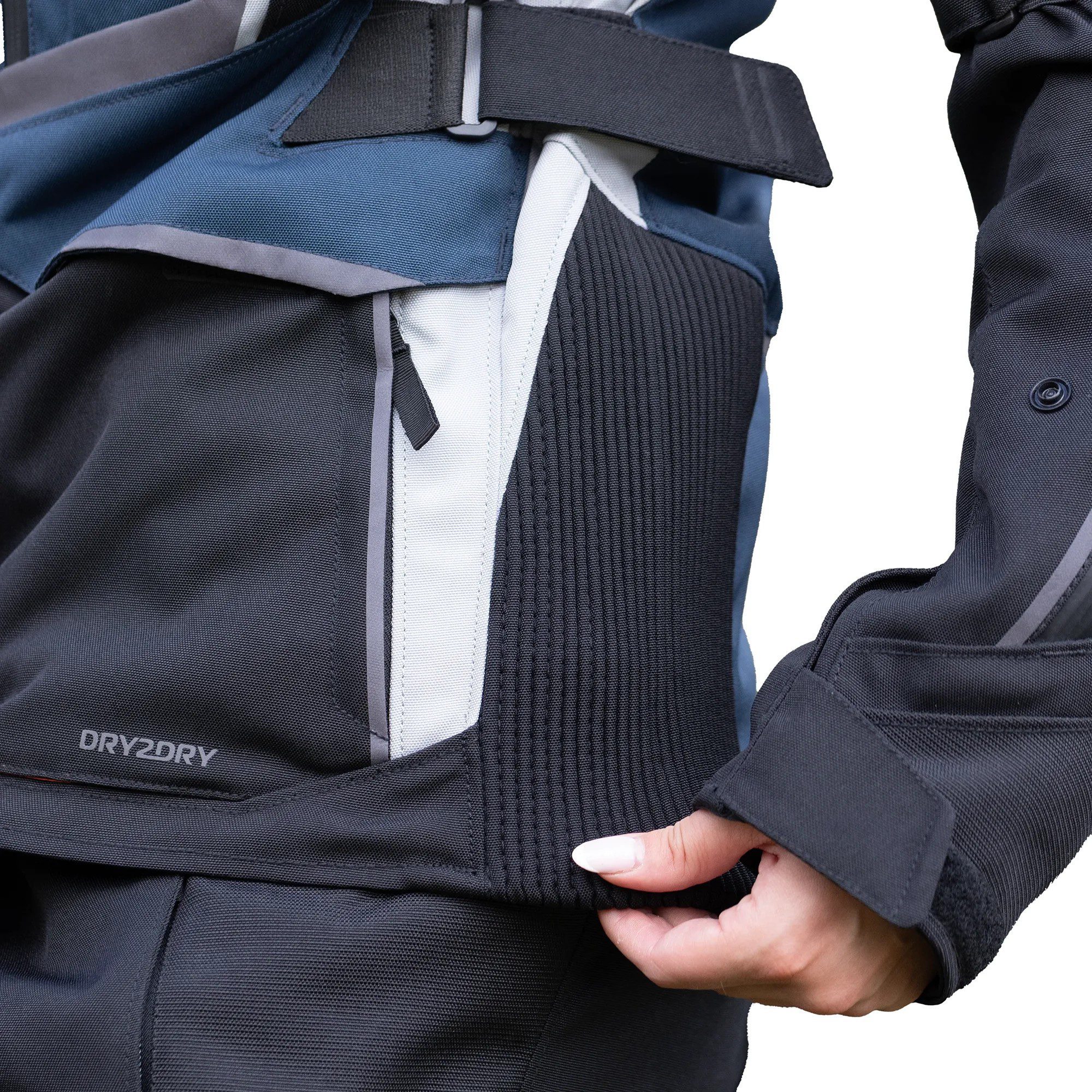 Oxford Montreal 5.0 Women's Motorcycle Jacket - Stealth Blue Black Coral 3