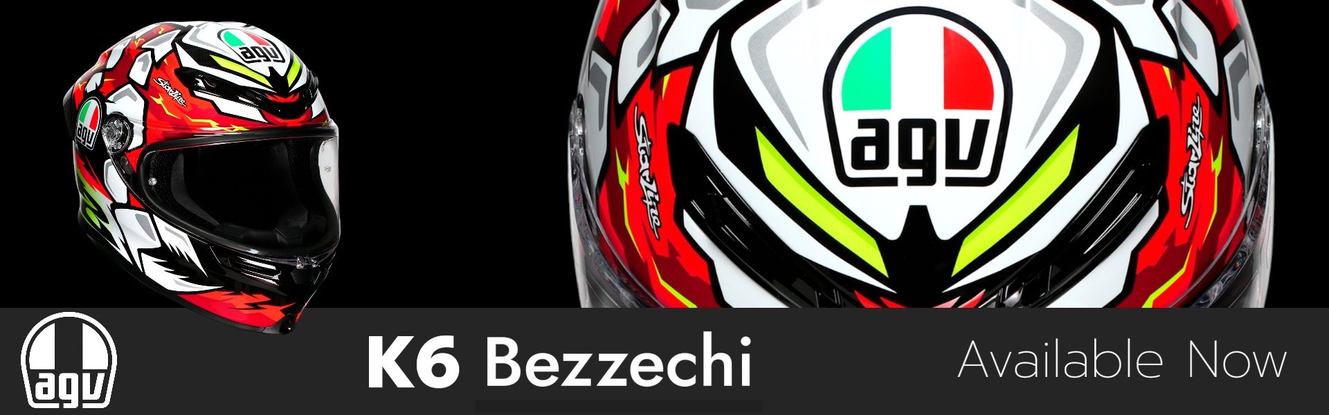 AGV K6 Bezzechi Motorcycle Helmet Web Banner 1