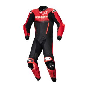 Alpinestars GP-R7 Leather Motorcycle Suit – Black/Mid Red Alpinestars GP-R7 Leather Motorcycle Suit - Black Mid Red 1