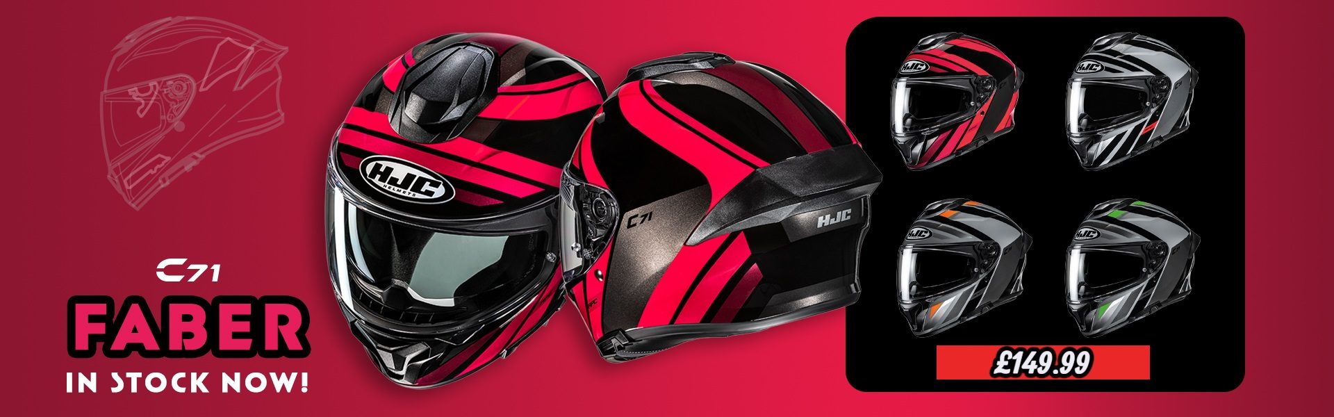HJC C71 Faber Motorcycle Helmet Web Banner 1