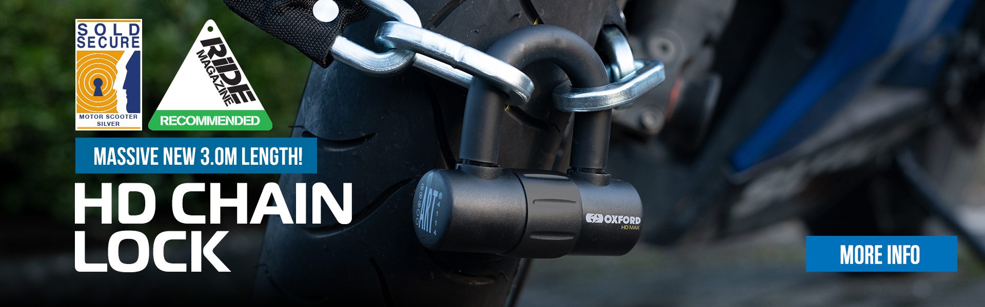 Oxford HD Motorcycle Chain & Lock Web Banner