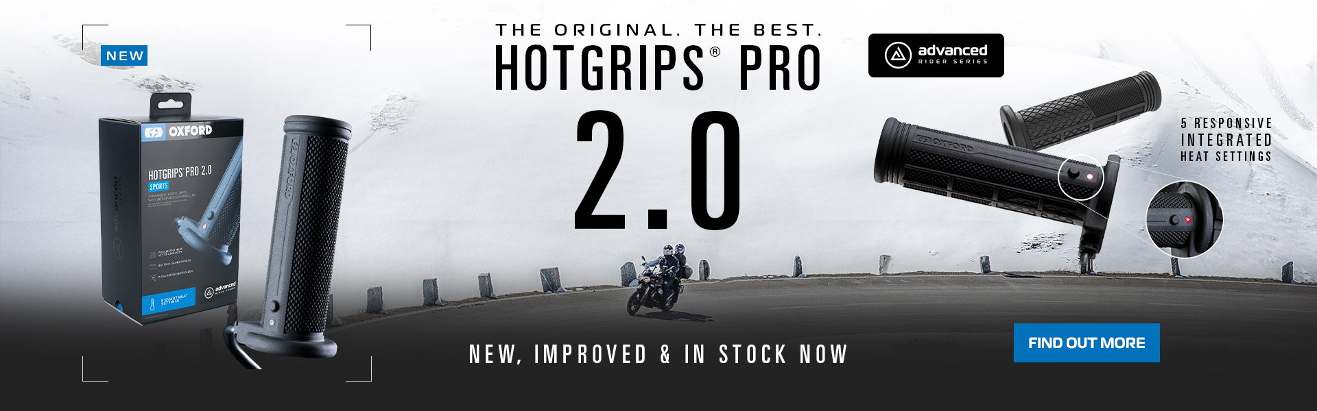 Oxford Integrated Motorcycle Hot Grips Web Banner
