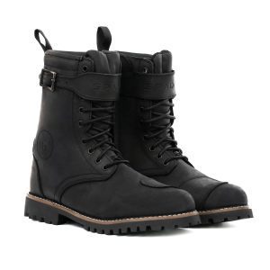 Spada Pilgrim Grande Rev.2 Waterproof Motorcycle Boots – Black/Black Spada Pilgrim Grande Rev.2 Waterproof Motorcycle Boots Distressed Black 1