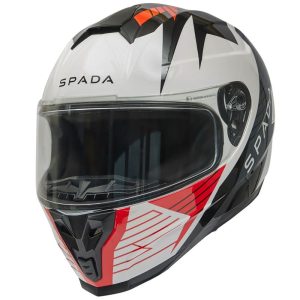 Spada Raiden 2 Thunder Motorcycle Helmet Black White Red 1.1