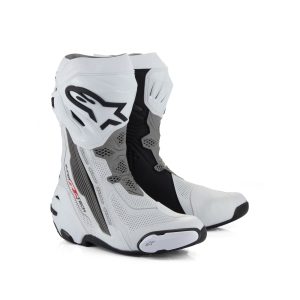 Alpinestars Supertech R Vented Motorcycle Boots - White Grey Black 1