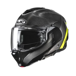 HJC F100 Carbon Stan Motorcycle Helmet Yellow 1