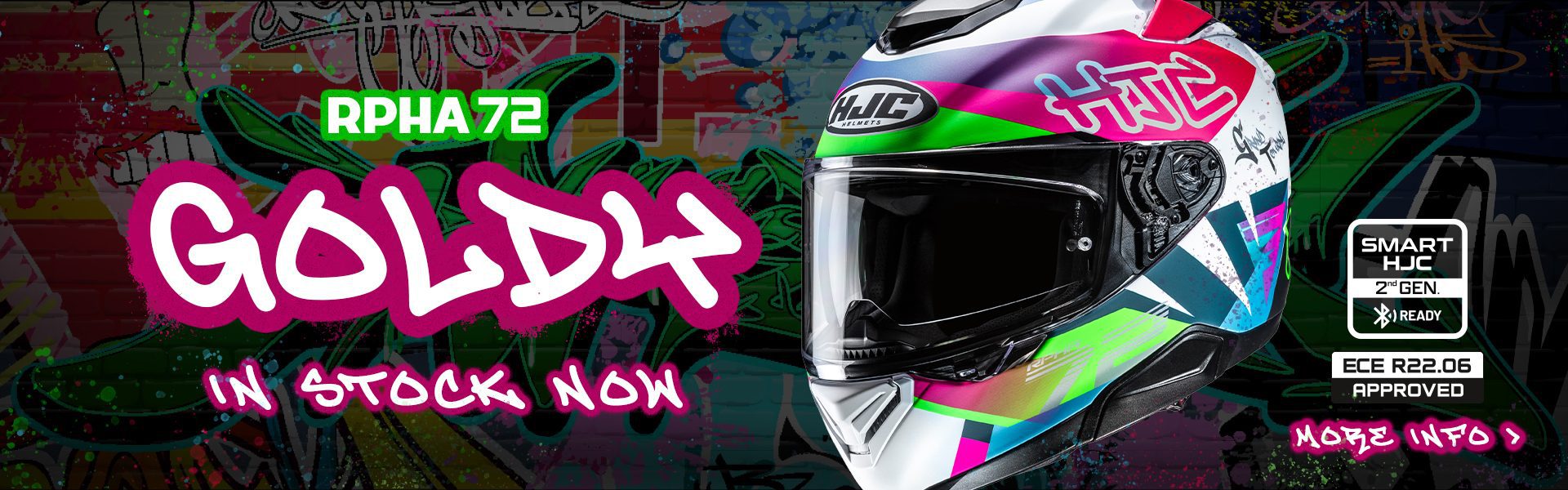 HJC RPHA 72 Goldy Motorcycle Helmet Web Banner 1