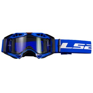 LS2 Aura ENduro Motocross Goggles - Black Blue Clear Lens 1