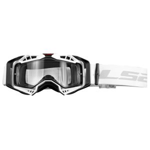 LS2 Aura ENduro Motocross Goggles - Black White Clear Lens 1
