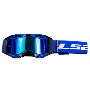LS2 Aura Pro Motocross Goggles - Black Blue Iridium Lens 1