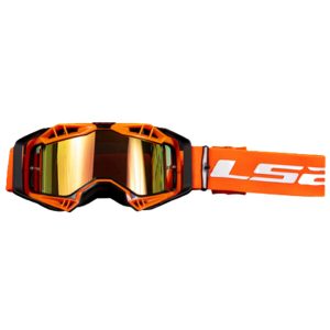 LS2 Aura Pro Motocross Goggles Black Orange Iridium 1