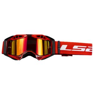 LS2 Aura Pro Motocross Goggles - Black Red Iridium Lens 1