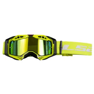 LS2 Aura Pro Motocross Goggles - Black Yellow Iridium 1