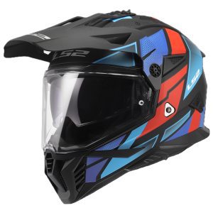 LS2 MX702 Pioneer ll Block Motorcycle Helmet Black Blue Red 3