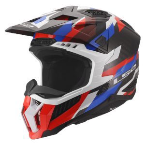 LS2 MX703 X-Force Phantom Motorcycle Helmet White Blue Red 1