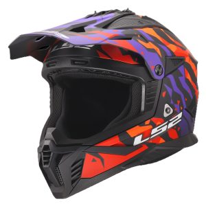LS2 MX708 Fast II Motorcycle Helmet Purple Orange 1
