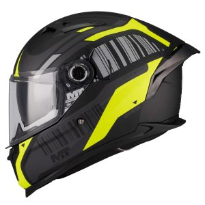 MT Braker Cockpit Motorcycle Helmet Black Fluo