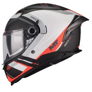 MT Braker Inception Motorcycle Helmet White Black Red 1