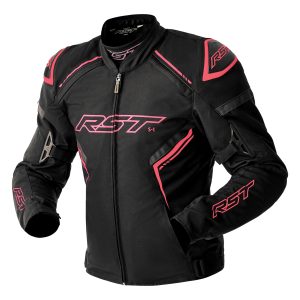 RST S1 D3O Ladies Textile Motorcycle Jacket Black Flo Pink 1