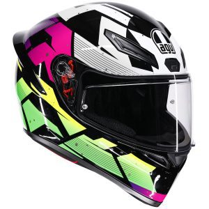 AGV K1-S Punkpulse Motorcycle Helmet - Black Purple Lime 1