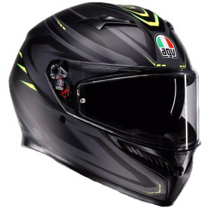 AGV K3 Syth Motorcycle Helmet Black Yellow 1