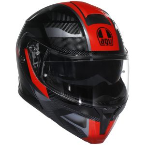AGV Street Modular Ledro Motorcycle Helmet Black Red 1