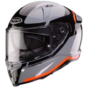 Caberg Avalon X Pure Motorcycle Helmet Grey White Orange 1