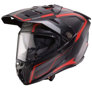 Caberg Tanami Carbon Gravity Motorcycle Helmet - Red Grey 1