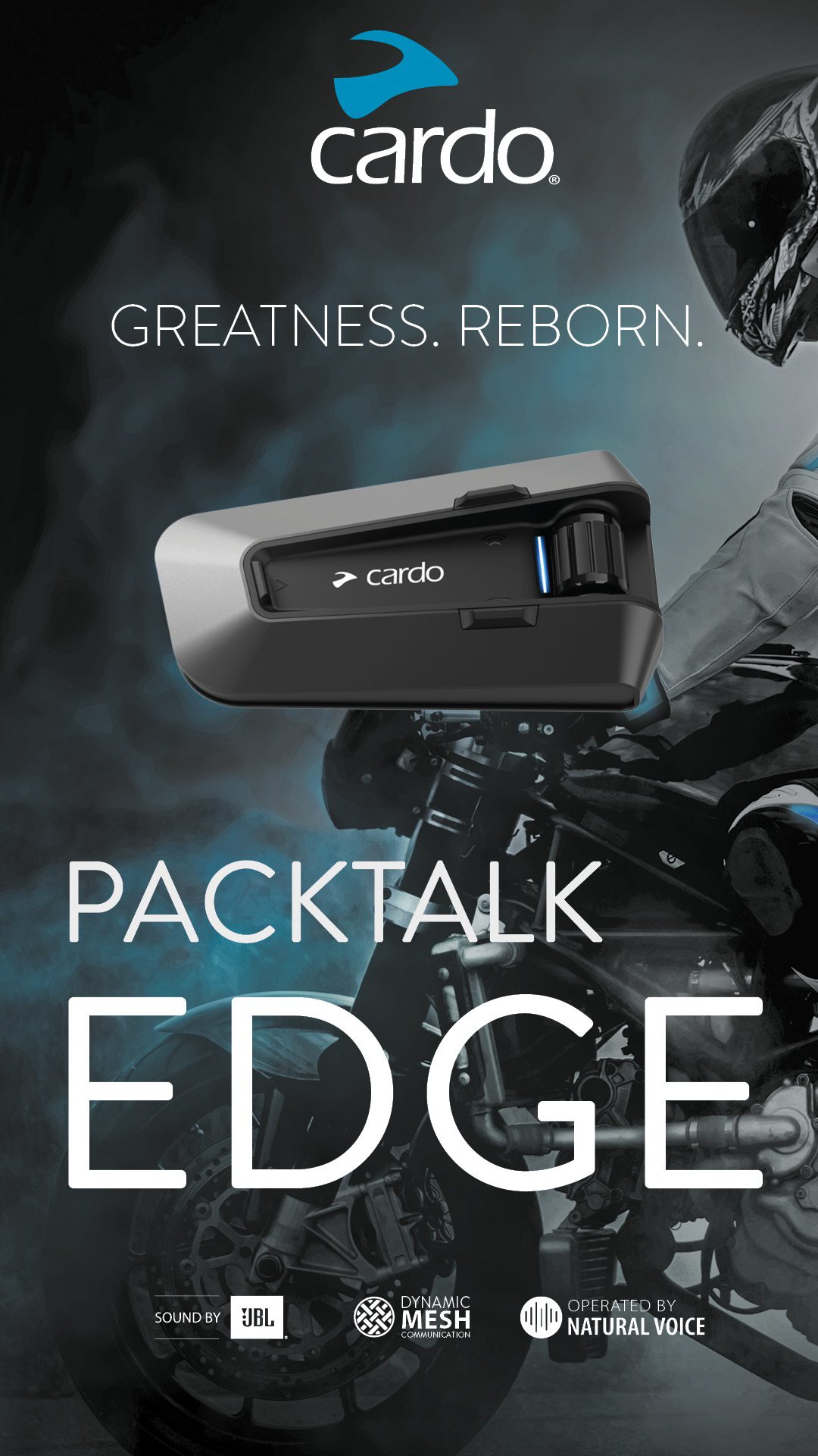 Cardo Packtalk Edge Motorcycle Helmet Mesh Bluetooth Intercom SIde Banner