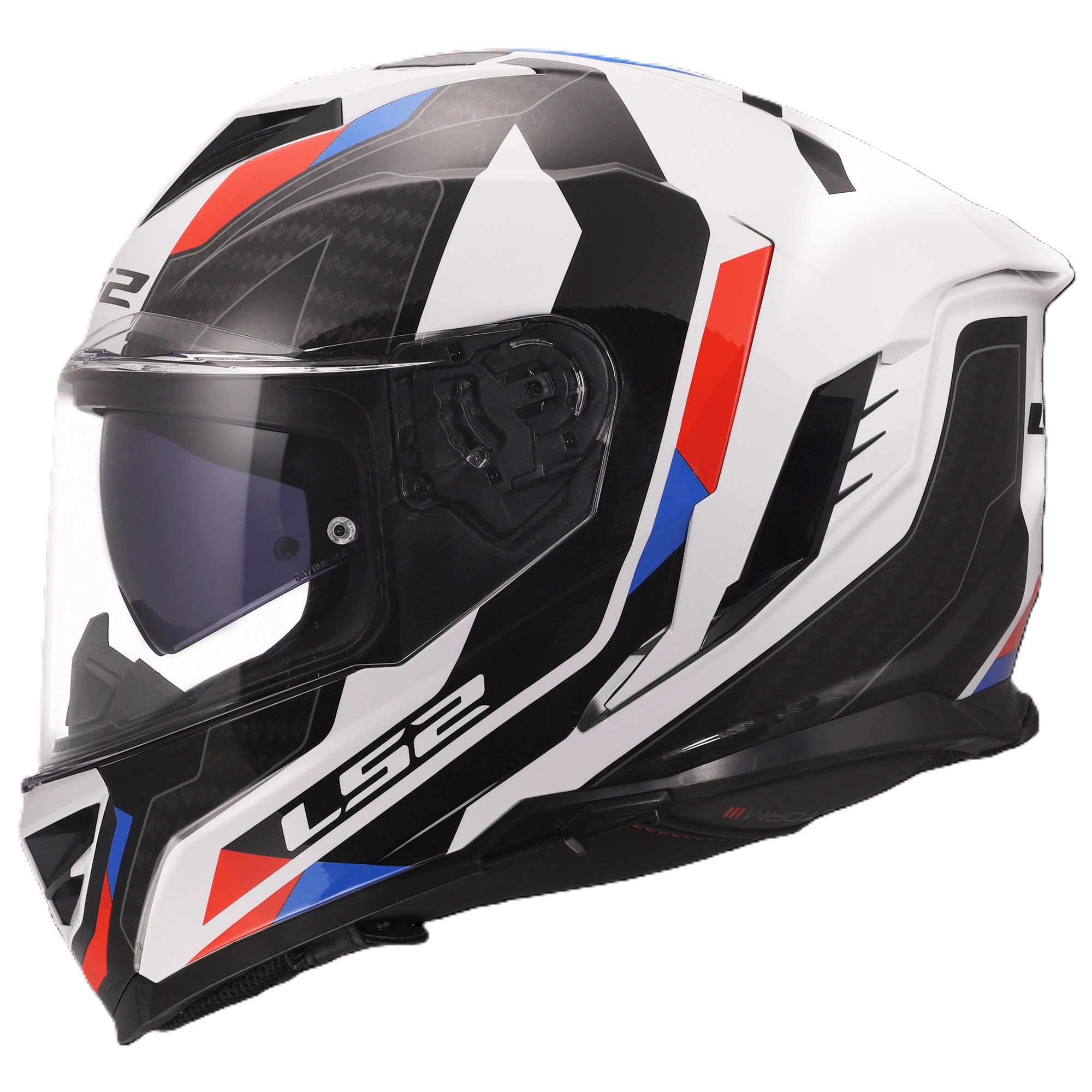 LS2 FF818 Storm III Sporty Motorcycle Helmet White Blue Red 2