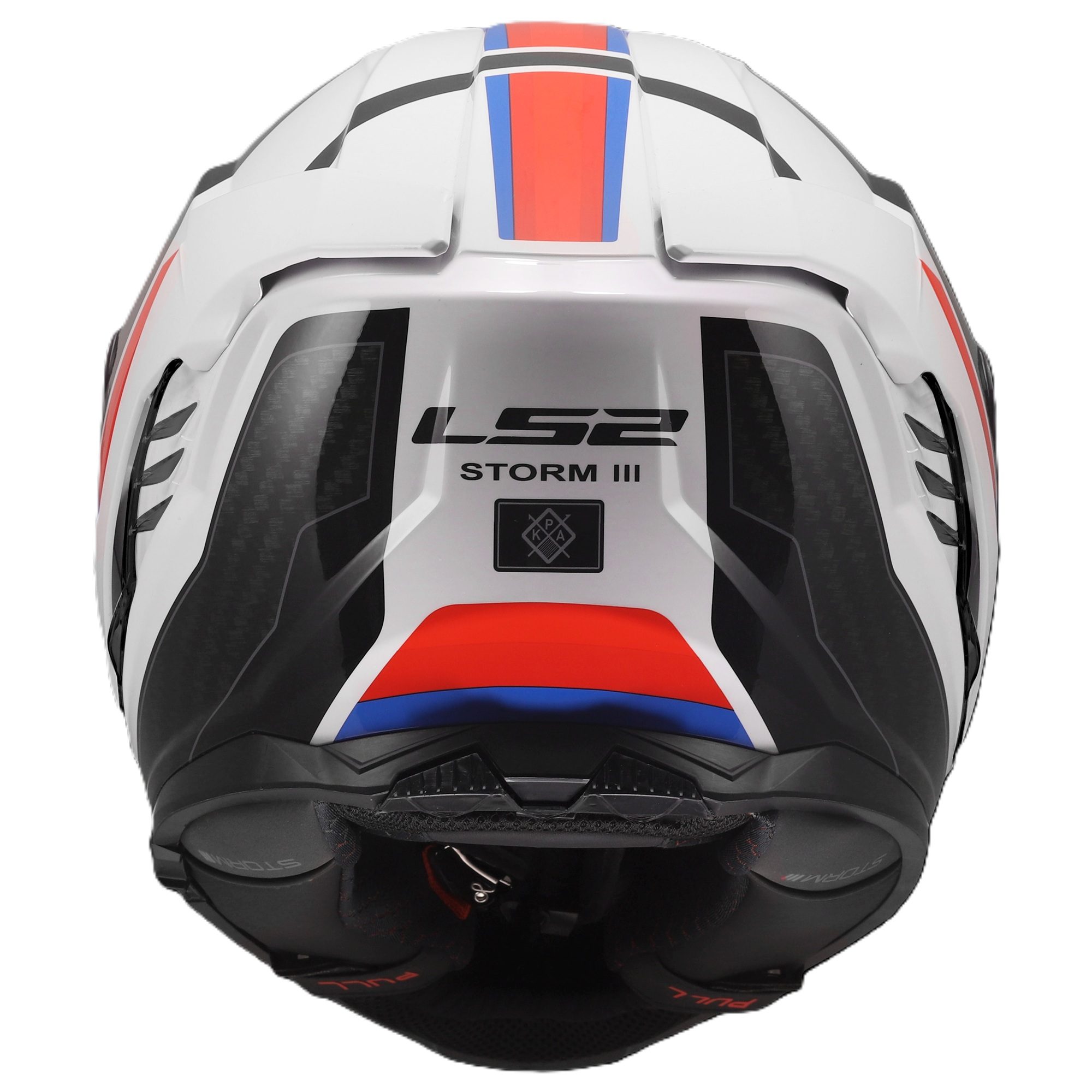 LS2 FF818 Storm III Sporty Motorcycle Helmet White Blue Red 4