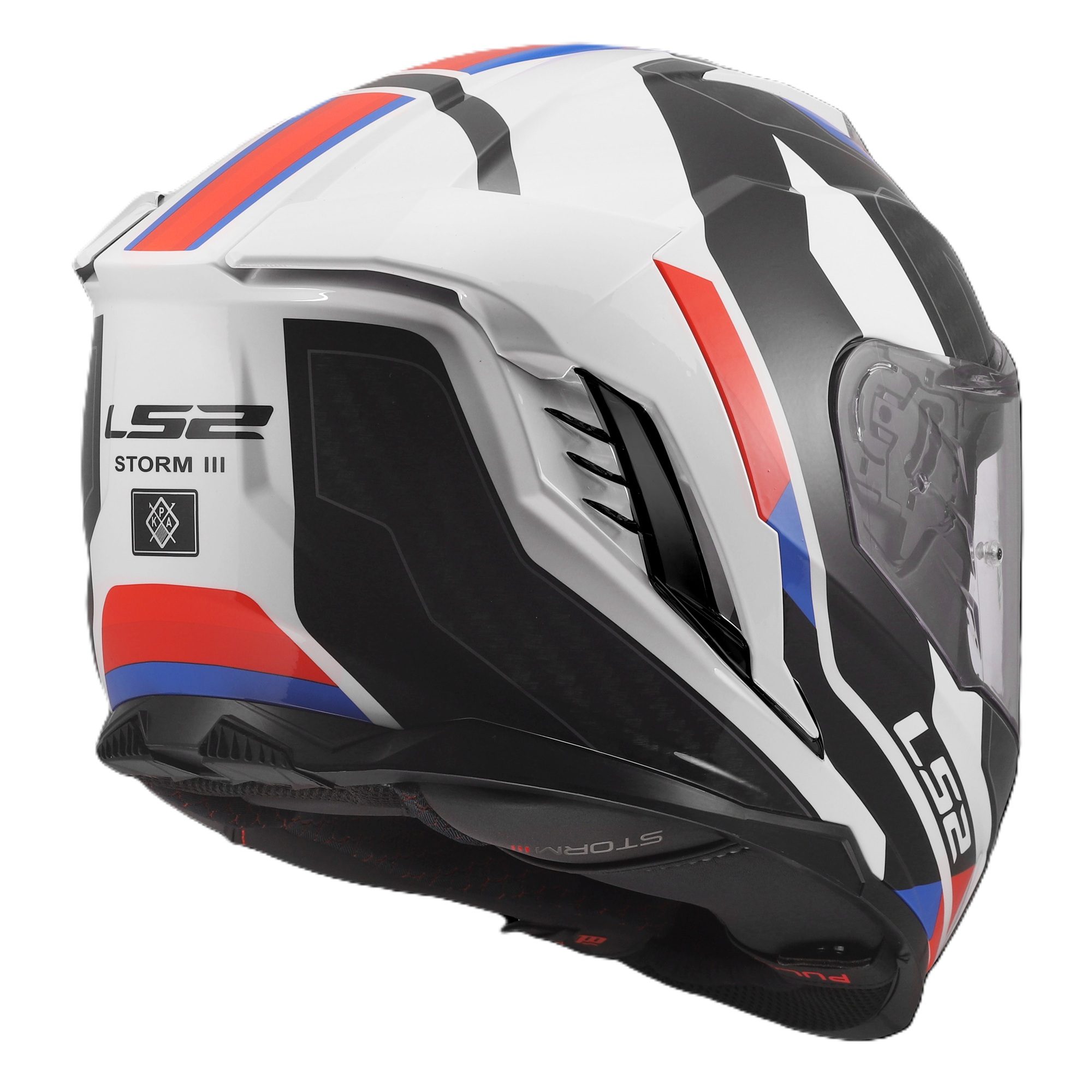 LS2 FF818 Storm III Sporty Motorcycle Helmet White Blue Red 5