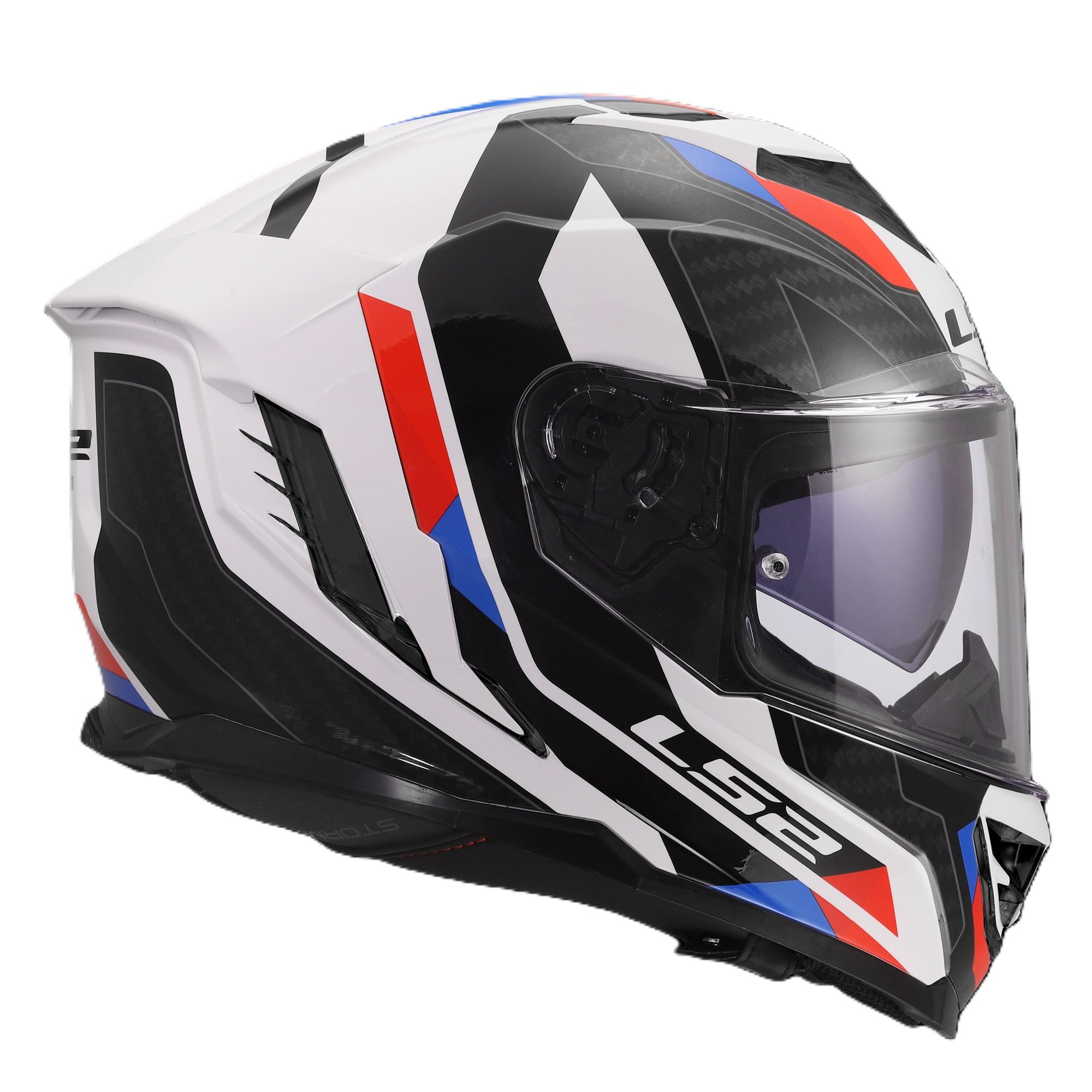 LS2 FF818 Storm III Sporty Motorcycle Helmet White Blue Red 6