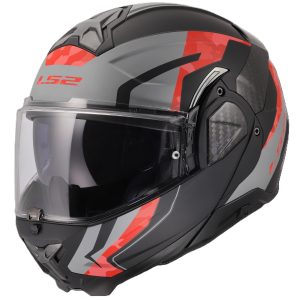 LS2 FF910 Advant II Glide Motorcycle Helmet Black Grey Red 1