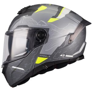 MT Atom 2 highlands Motorcycle Helmet - Grey Fluo 1